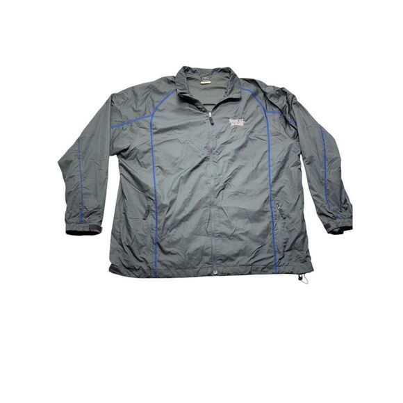 Nike Golf Dri-Fit Jacket Mens 2XL Windbreaker Full Zip Custom Logo Gray Blue - Picture 1 of 7